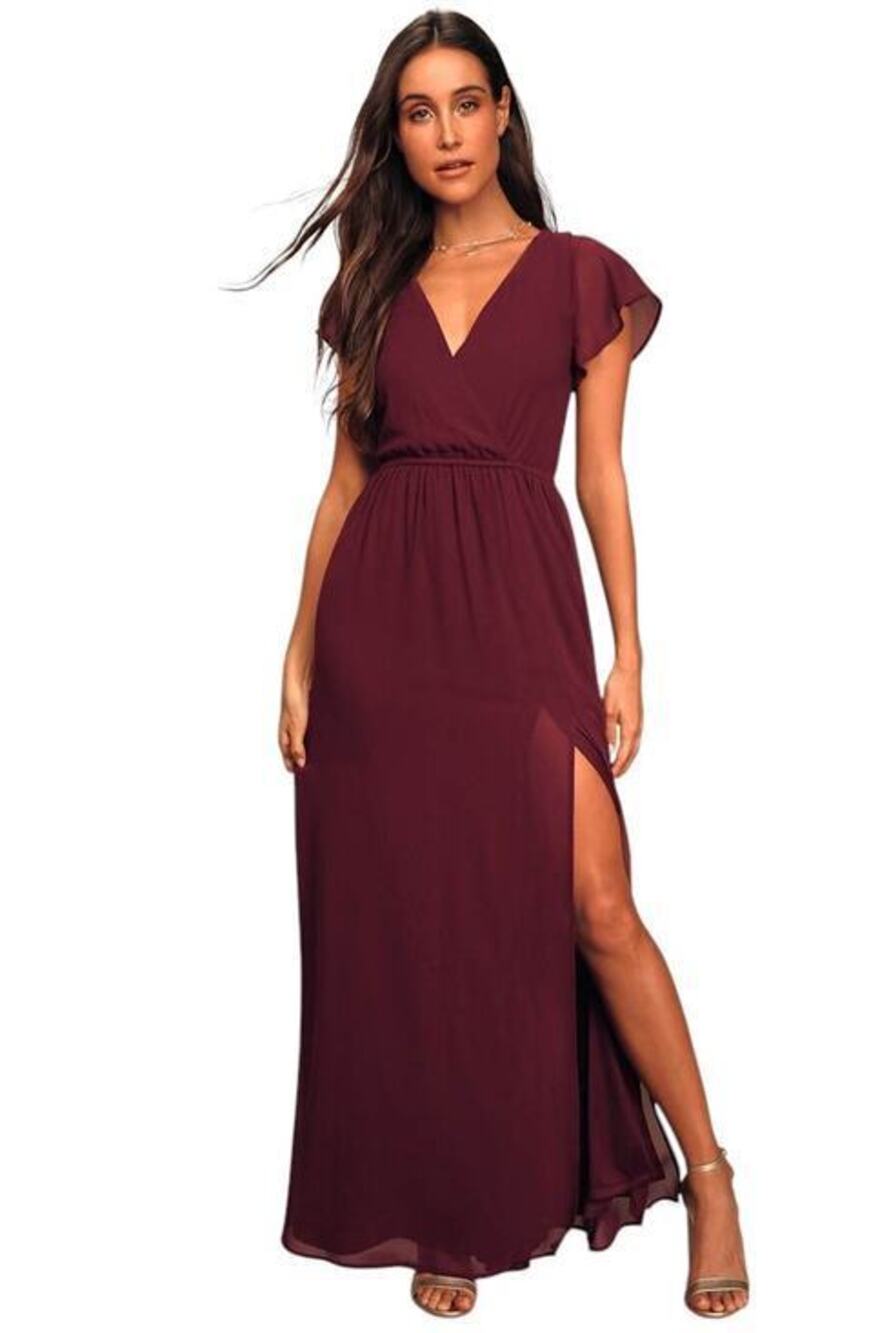 Lulus Lost in the Moment Burgundy Maxi Dress size 1XL NWT